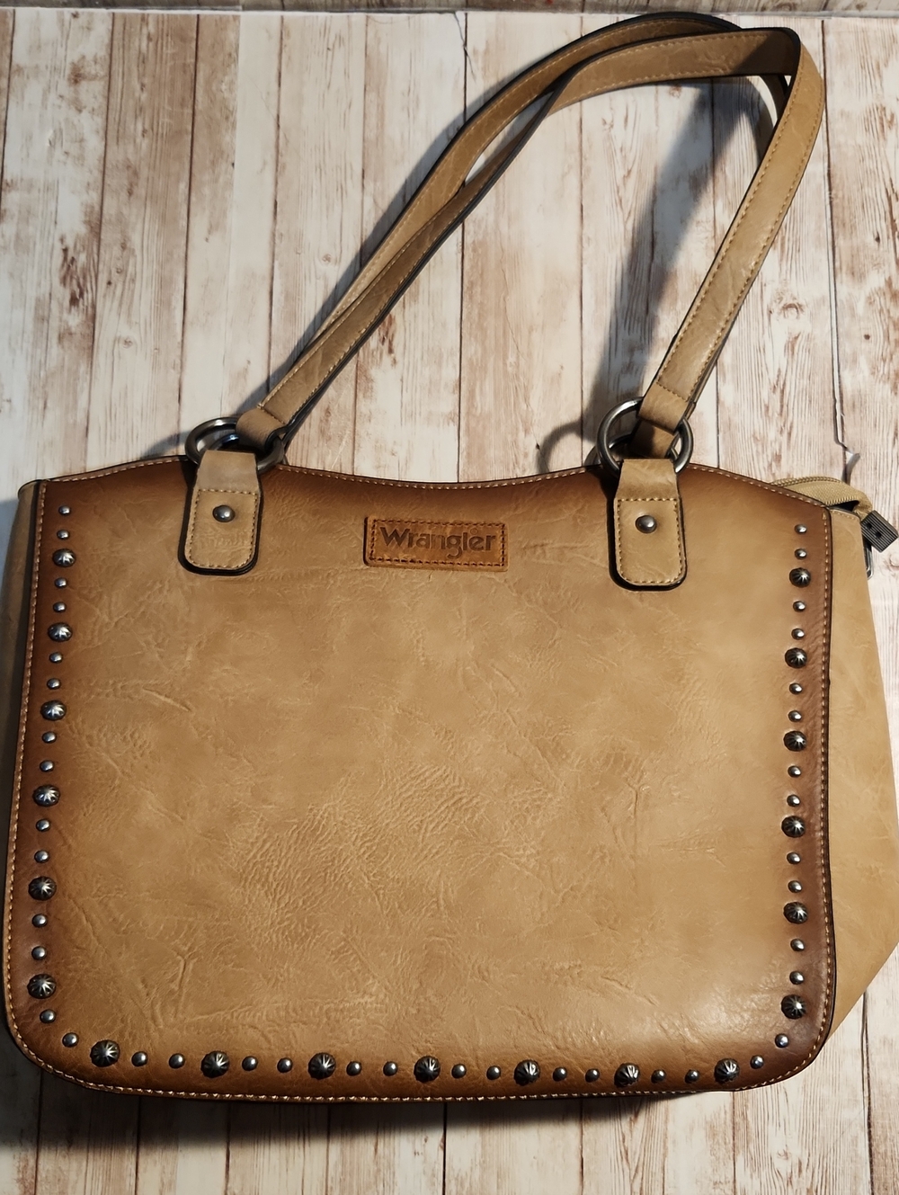 Wrangler Cognac Studded Shoulder Bag